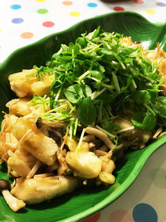 豆腐と鶏肉のガリバタ炒め-レシピのメイン写真