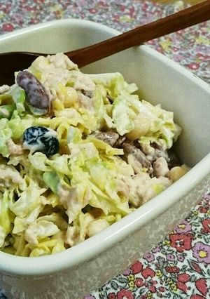 簡単おいしい☆キャベツと豆のデリ風サラダ-レシピのメイン写真