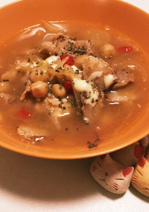 豚肉&ひよこ豆のコンソメスープ♬-レシピのメイン写真