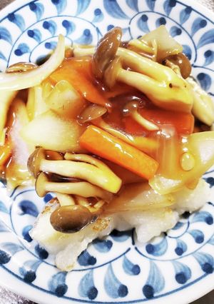 フライパン1つで白身魚の野菜甘酢あんかけ-レシピのメイン写真