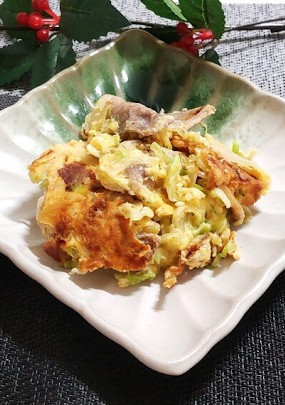 豚肉と千切りキャベツの卵とじ-レシピのメイン写真