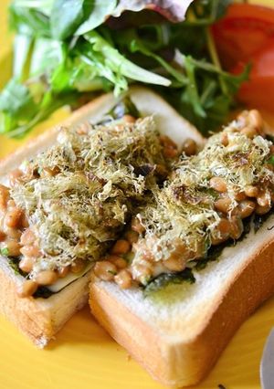 とろろ昆布のねばねば和風トースト-レシピのメイン写真