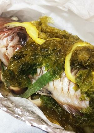 簡単 ブダイのホイル蒸し磯仕立て-レシピのメイン写真