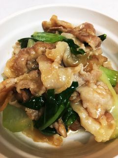 豚バラ肉と青梗菜のとろみ炒め-レシピのメイン写真