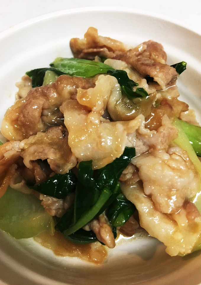 豚バラ肉と青梗菜のとろみ炒め-レシピのメイン写真