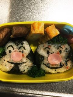 キャラ弁♡おむすびマン&こむすびまん-レシピのメイン写真