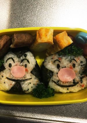 キャラ弁♡おむすびマン＆こむすびまん-レシピのメイン写真