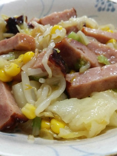 焼豚&白菜コーンもやし☆ねぎ塩麹煮-レシピのメイン写真