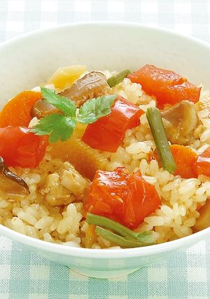 トマトの酸味がさわやか！トマト釜めし-レシピのメイン写真