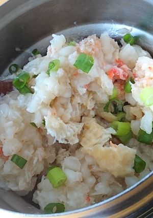 スープジャーdeカニ缶炊き込み風おじや-レシピのメイン写真