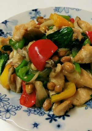 節分豆で！鶏肉と炒り大豆の炒め物♪-レシピのメイン写真