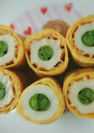ちくわいんげんのたまご巻き❁-レシピのメイン写真