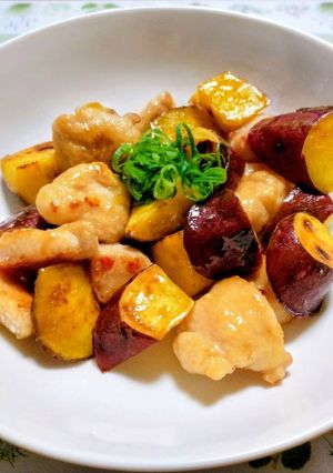 時短簡単！鶏肉とさつまいもの塩レモン炒め-レシピのメイン写真