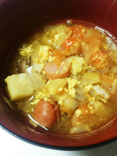 たっぷり野菜トマト卵スープ(カレー味)-レシピのメイン写真