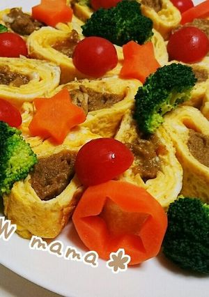 カレー巻き卵☆お弁当にもおすすめ！-レシピのメイン写真