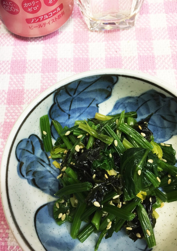 緑のあと一品♡ほうれん草と韓国のり-レシピのメイン写真
