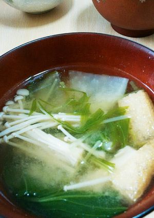 時短だけど手抜きに見えない水菜のお味噌汁-レシピのメイン写真