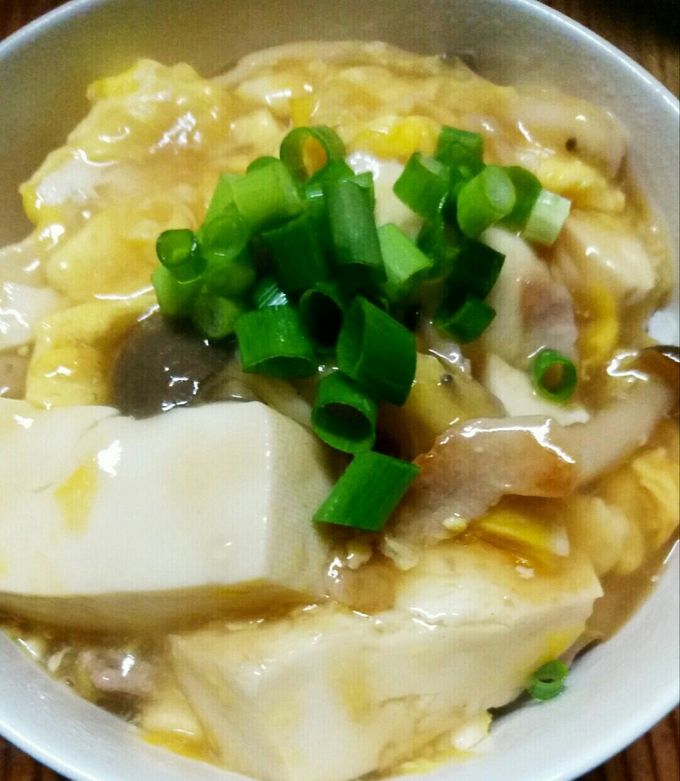 豆腐 エノキ しめじ 卵のあんかけ丼♡-レシピのメイン写真