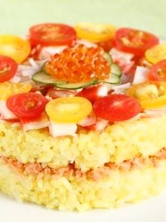 パーティー☆かにといくらのケーキ寿司-レシピのメイン写真