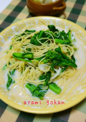 菜の花のちゃんぽん風スープパスタ-レシピのメイン写真