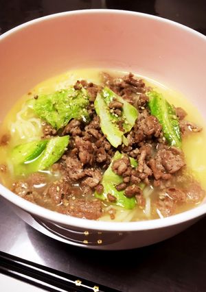 インスタントで簡単、レモン挽肉ラーメン-レシピのメイン写真