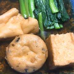 A picture of がんも.厚揚げ.小松菜の煮浸し.