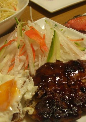 旨い！豆腐と蓮根の和風てりやきハンバーグ-レシピのメイン写真