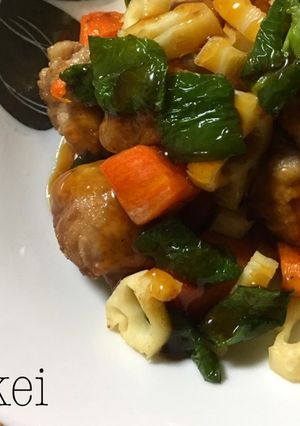 豚肉と揚げ野菜の黒酢あんかけ-レシピのメイン写真
