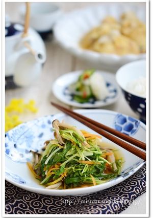 水菜と人参のレンジ煮浸し【作りおき】-レシピのメイン写真