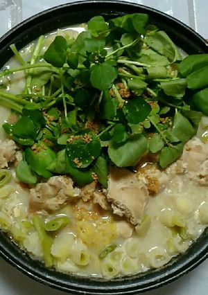 クレソン鍋＆スタンディング葱＆胡麻豆乳鍋-レシピのメイン写真