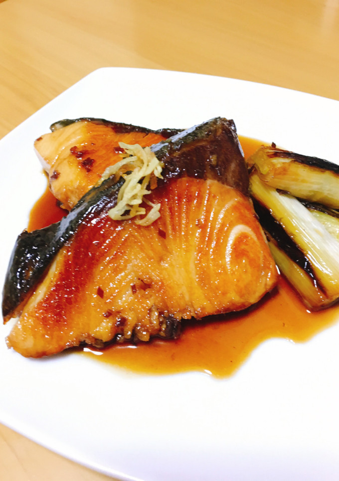 ふんわりぶりの照り焼きと焼きねぎ-レシピのメイン写真