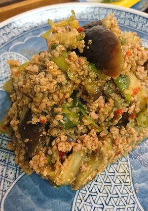 ナスとひき肉の豆板醤炒め-レシピのメイン写真