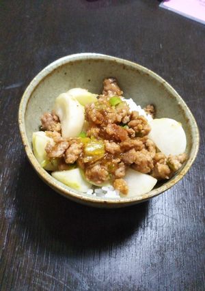 シリコンスチーマーでカブの挽き肉あんかけ-レシピのメイン写真