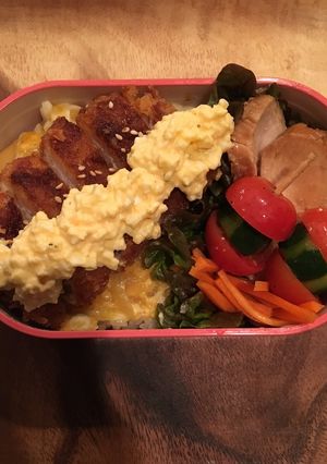 親子丼風がっつりカツ弁当♪-レシピのメイン写真