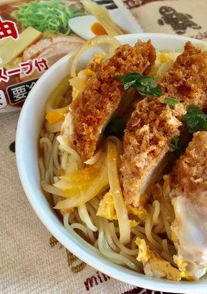レンチンdeカツとじラーメン-レシピのメイン写真