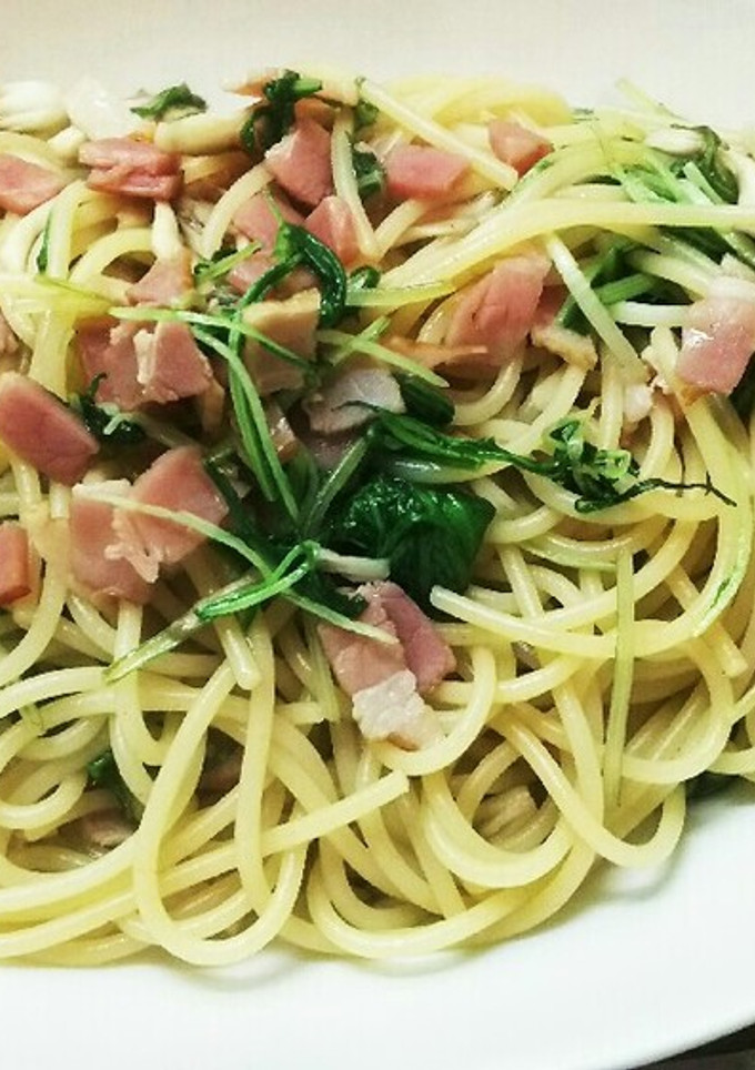 水菜とベーコンと舞茸の和風パスタ-レシピのメイン写真