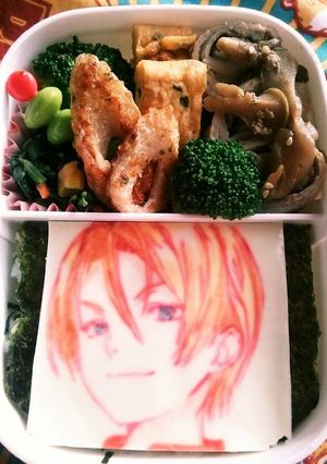 ナンチャッテ♪竹輪の磯辺揚げ風キャラ弁✱-レシピのメイン写真