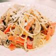 さば味噌とごぼうのクリームパスタ