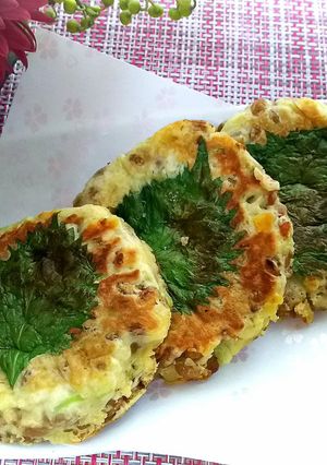 葱納豆のチーズお焼き(大葉)-レシピのメイン写真