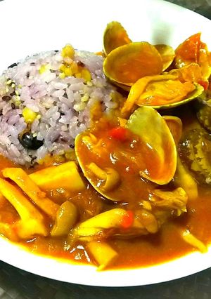 あさりとキノコのトマトカレー♪-レシピのメイン写真