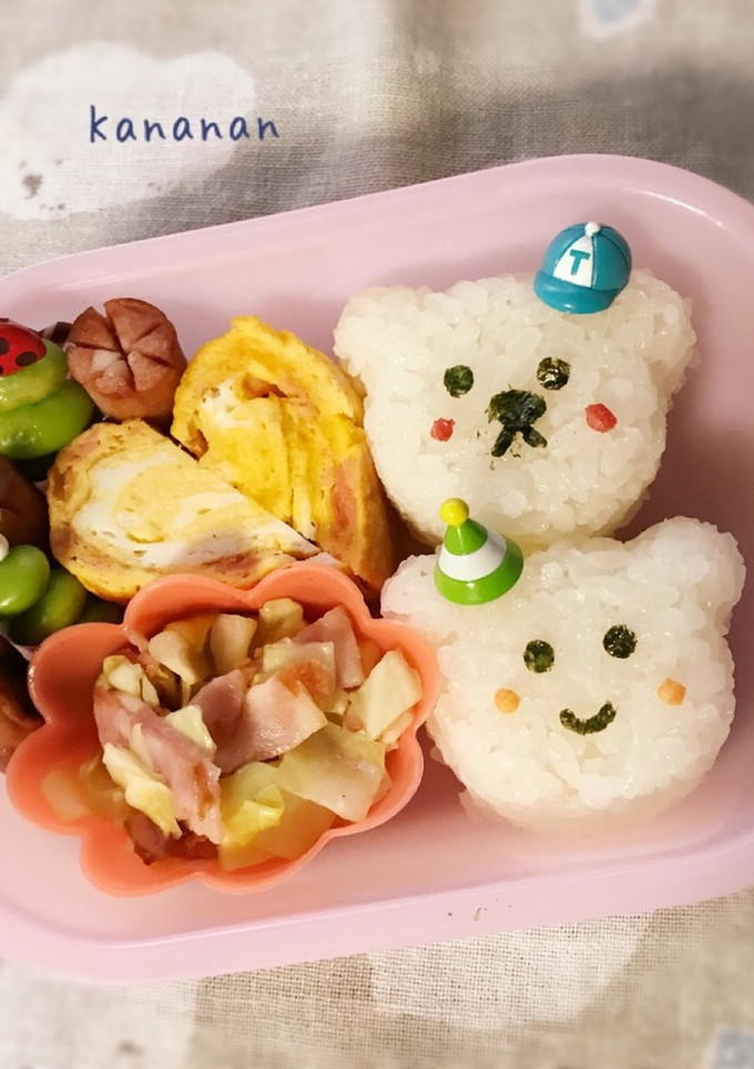 簡単！ダブルくまちゃん弁当 幼稚園-レシピのメイン写真