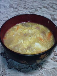 じゃが芋、人参、玉ねぎのかき玉味噌汁-レシピのメイン写真