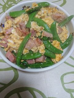 スナップえんどうと卵の炒め物-レシピのメイン写真
