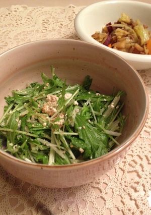 簡単 水菜・豆腐のマヨサラダ-レシピのメイン写真