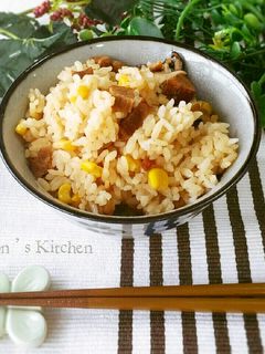 ♥焼き豚とコーンのあったか炊き込みご飯♥-レシピのメイン写真