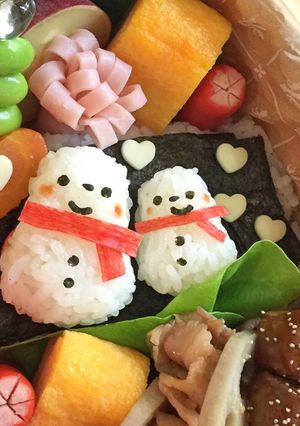 バレンタイン弁当♡スノーマン♡簡単キャラ-レシピのメイン写真