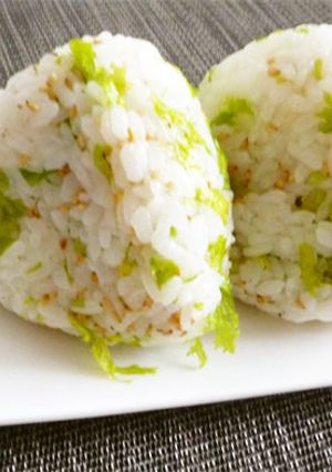 わさび菜の胡麻おにぎり-レシピのメイン写真
