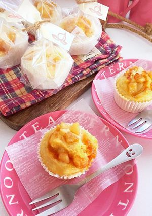 桃キャラメルの蒸しケーキ-レシピのメイン写真