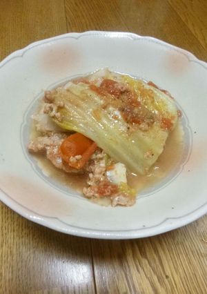 豪快すぎ？　白菜と挽肉でトマト味の重ね煮-レシピのメイン写真