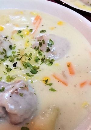 節約★【豚小間ボールと白菜のクリーム煮】-レシピのメイン写真